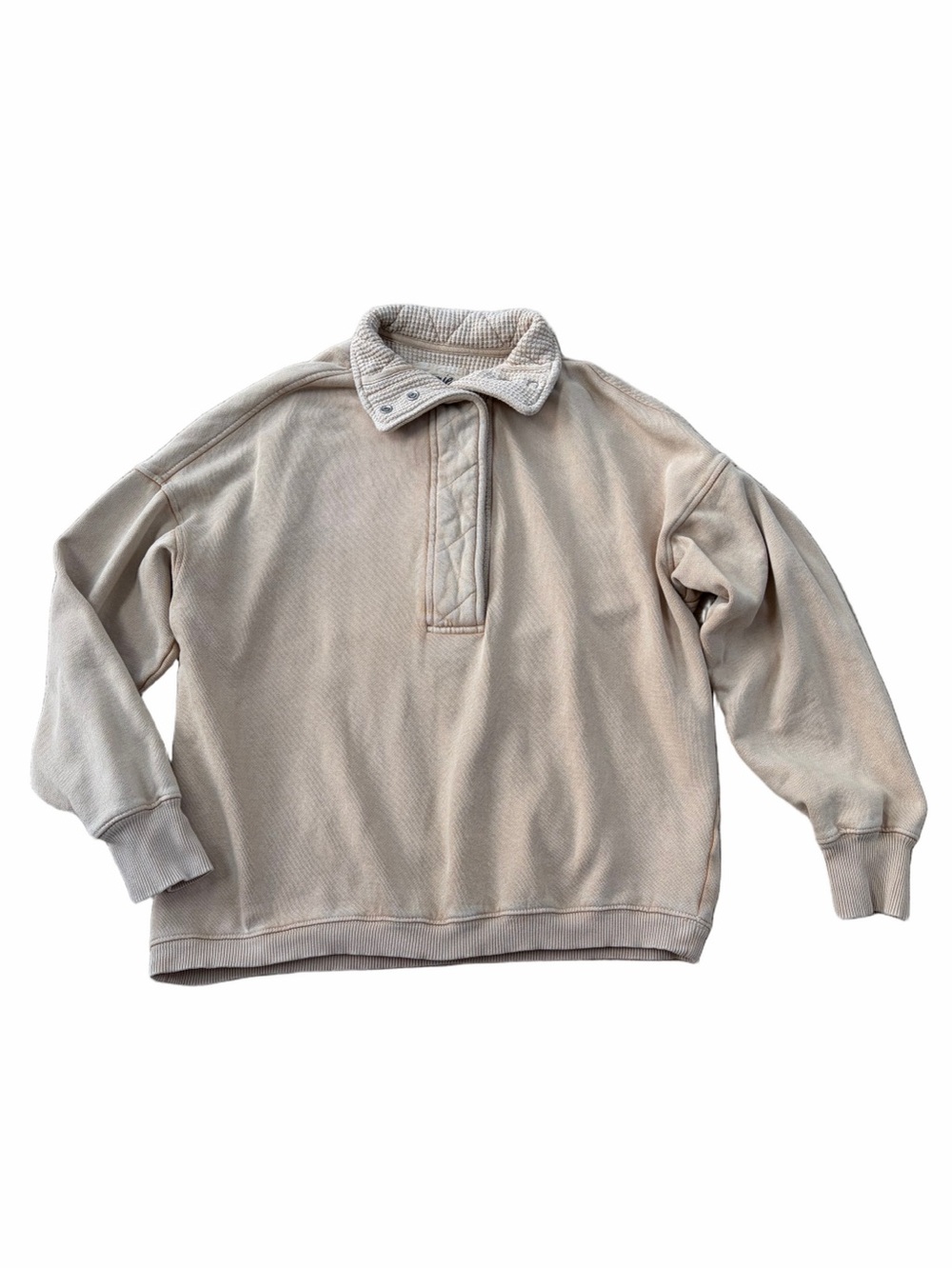 Aerie Women’s Size XS Extra Small Oh Snap! Sweatshirt Tan Oversized Loungewear